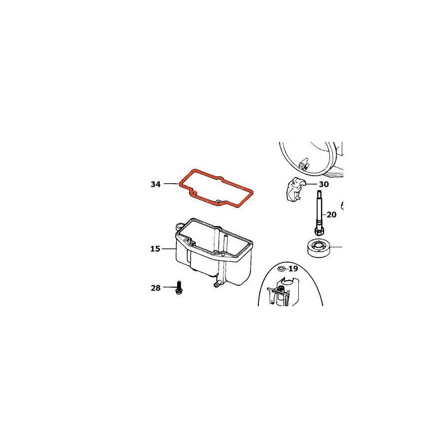 Carburateur - joint de cuve - TS125 / TS200 - DT200 - 13696-03D00 0...