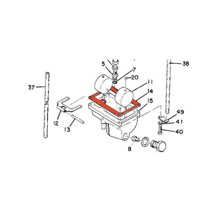 Carburateur - Joint de cuve - 168-14184-00 - 500-14184-00 - DT1 - D...