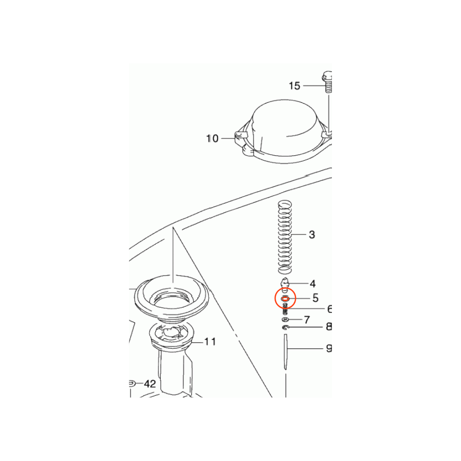 Carburateur - joint d'aiguille - ø 4.90 x1.90 mm 00912-4900-190