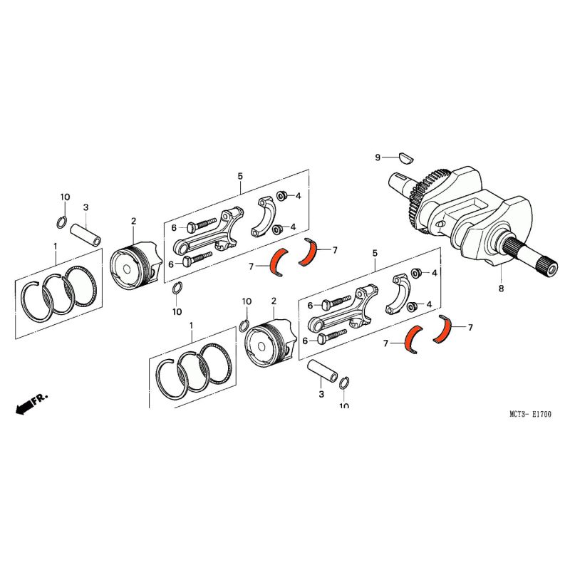 Service Moto Pieces|Moteur - 1/2 Coussinet (x1) - Jaune (C) - FJS600 - 2001-2008|Moteur|15,20 €