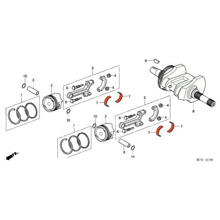 Service Moto Pieces|Moteur - 1/2 Coussinet (x1) - Jaune (C) - FJS600 - 2001-2008|Moteur|15,20 €