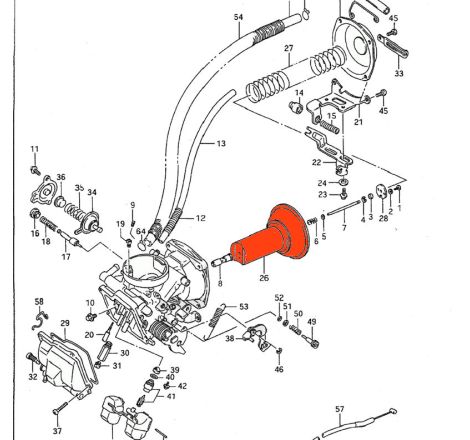 Service Moto Pieces|Carburateur - Boisseau - CA125 (97-98)|Boisseau - Membrane - Aiguille|69,90 €