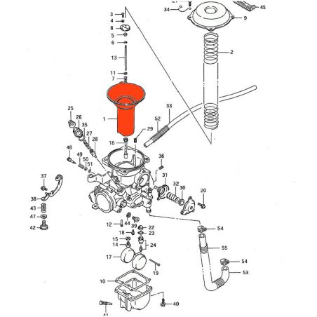 Service Moto Pieces|Carburateur - Boisseau arriere + membrane - 13500-38B10 - VS600, VS700, VS800, VS1400|Boisseau - Membrane - Aiguille|59,90 €