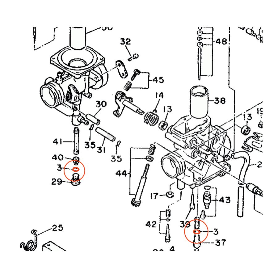 Carburateur - Joint torique (x2) de gicleur - 360-24512-00 00912-04...