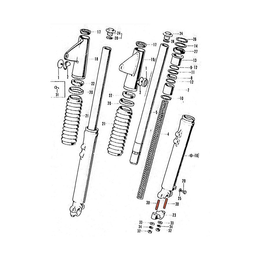 Fourche - Visserie - M8 x49mm - (x1) 92900-080-490