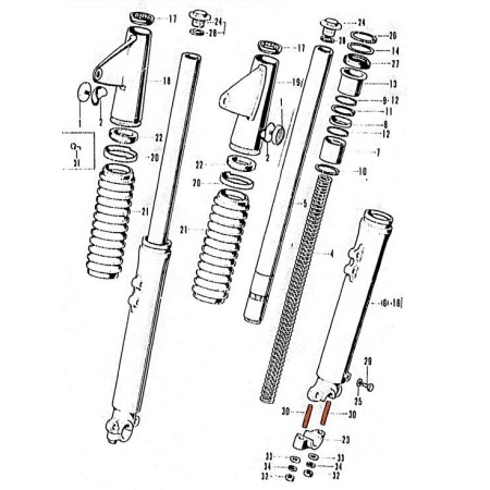 Fourche - Visserie - M8 x49mm - (x1) 92900-080-490