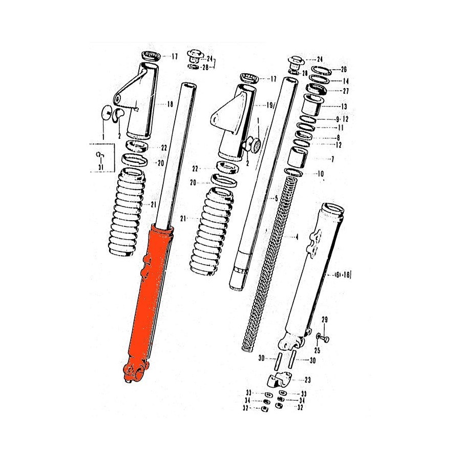 Fourche - fourreau - Droit - CB750K1-K2 51420-319-010