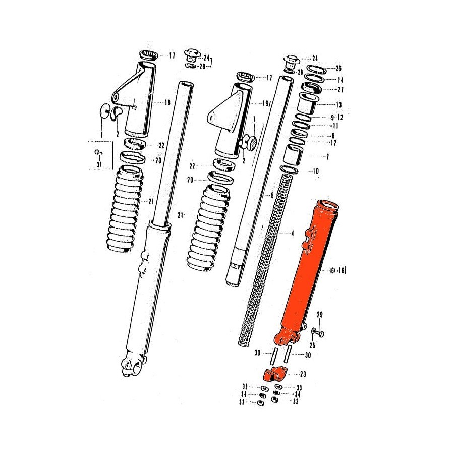 Fourche - fourreau - Gauche - CB750K1-K2 51520-319-010