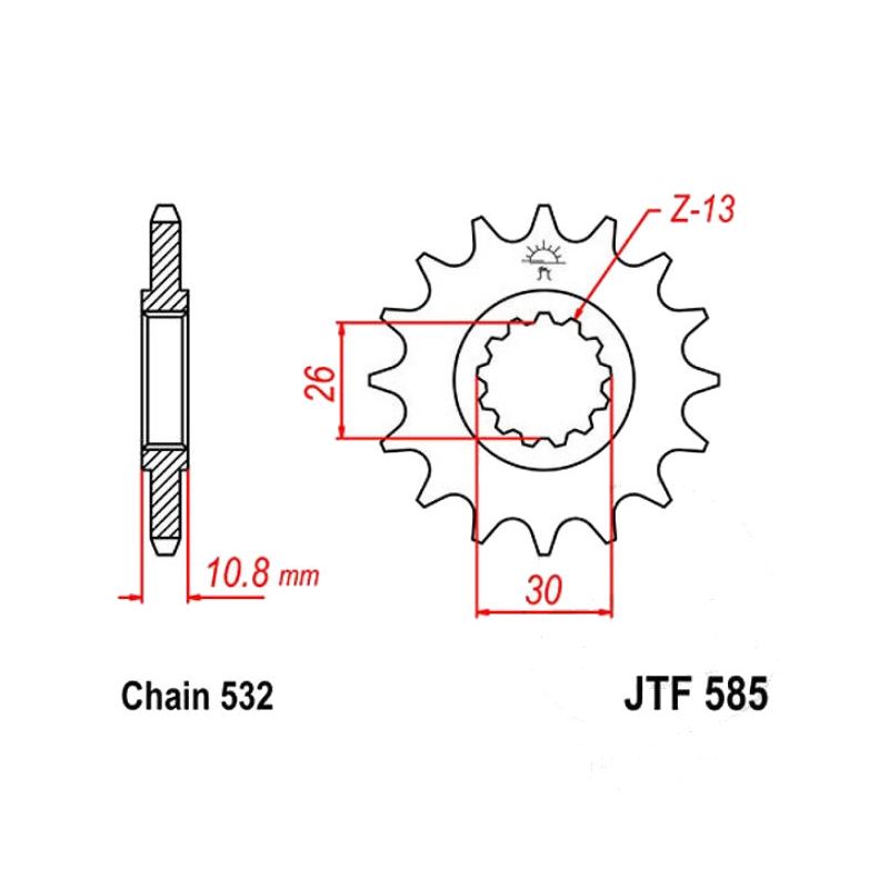 Service Moto Pieces|Transmission - Pignon - JTR585 - 532 - 17 Dents|Chaine 532|21,20 €