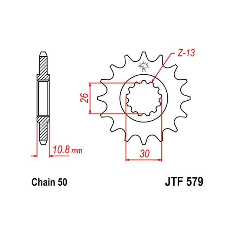 Service Moto Pieces|Transmission - Pignon sortie boite - JTF-579 - 17 Dents|Chaine 530|20,10 €