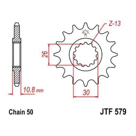 Service Moto Pieces|Transmission - Pignon sortie boite - JTF-579 - 17 Dents|Chaine 530|20,10 €