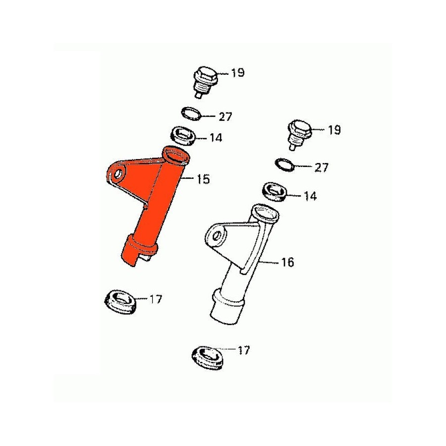 Fourche - Support de phare chrome - Droit 51602-413-010