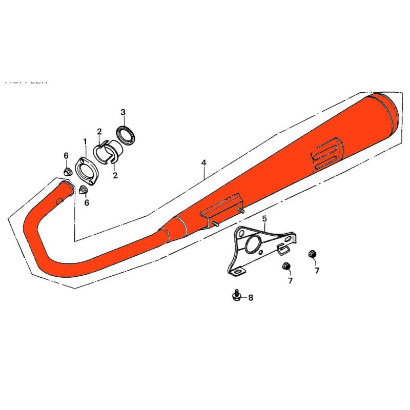 Service Moto Pieces|Echappement - CG125 - (1977-1984)|Ligne - origine|105,90 €