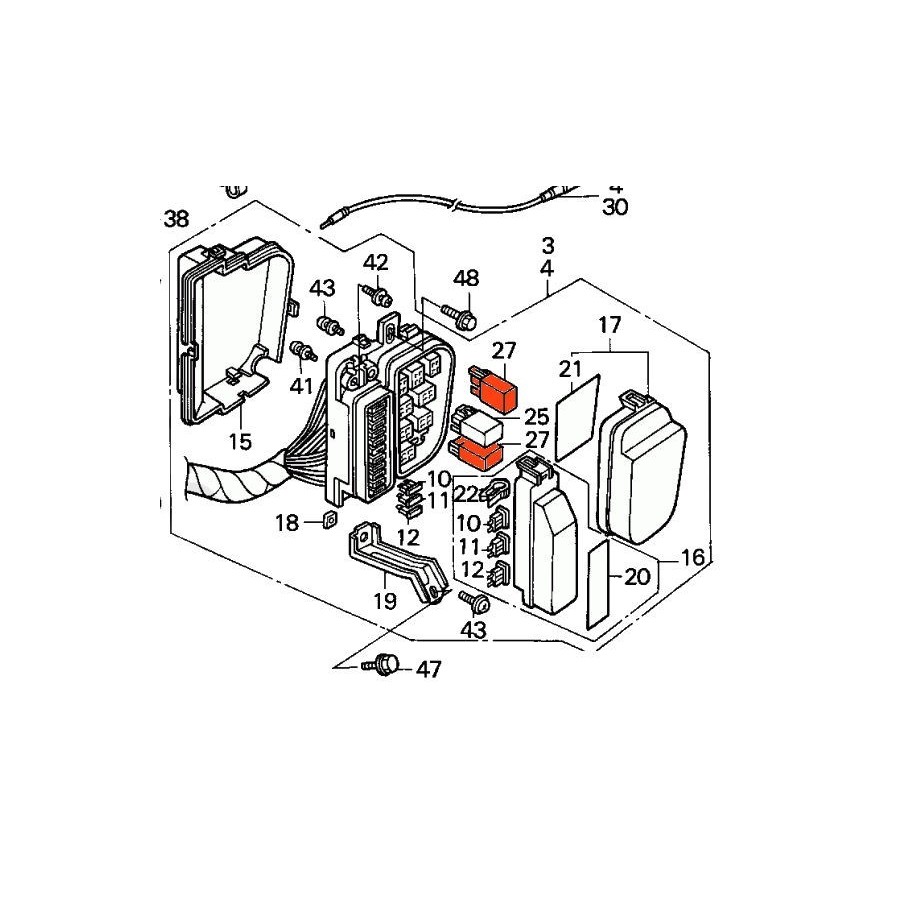 Fusible - relai - 20A - (x1) - GL1500 ..... 35380-MN5-003