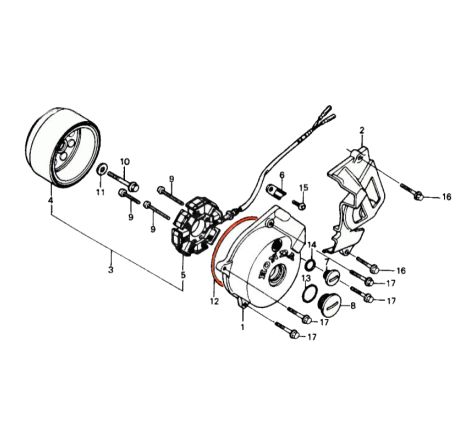 Service Moto Pieces|Alternateur - Joint de carter - CB125 - SL125 - .... - XL125|1975 - CB 125 J|10,90 €