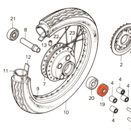 Service Moto Pieces|Roue arriere - joint d'etanchéite - 30x55x7 mm|02 - Roulement - Roue arriere|15,90 €