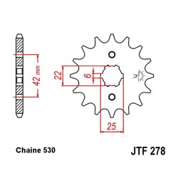 Service Moto Pieces|Transmission - Pignon sortie boite - JTF 313 - 525/16 dents|Chaine 530|25,90 €