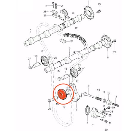 Service Moto Pieces|Distribution - Galet tendeur - 12055-004|Produit -999 - Plus disponible|32,00 €