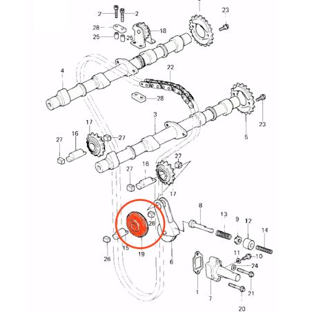 Service Moto Pieces|Distribution - Galet tendeur - 12055-004|Produit -999 - Plus disponible|32,00 €