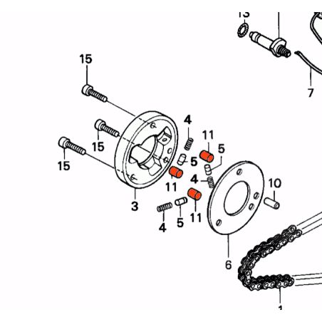 Service Moto Pieces|Demarreur - Roue Libre - CB125, ..., CA125, .... CB175, CB250, CB350K|Moteur|39,90 €