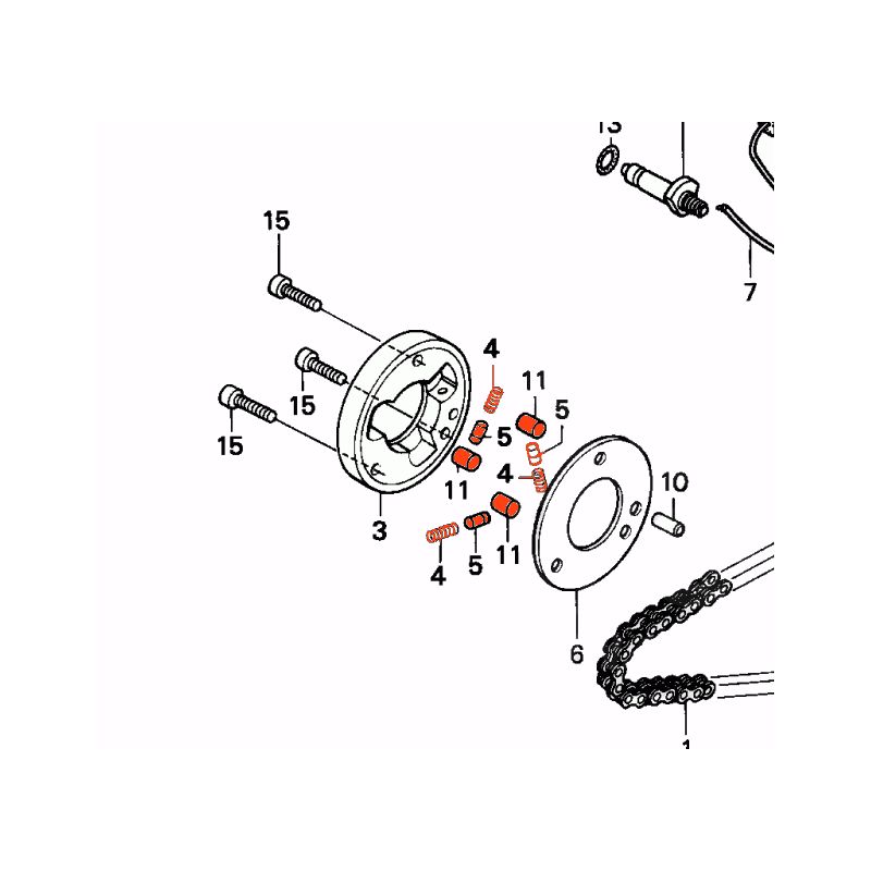 Service Moto Pieces|Demarreur - Roue Libre - CB125, ..., CA125, .... CB175, CB250, CB350K|Moteur|39,90 €