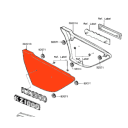 Cache lateral - GAUCHE - logo - Kawasaki - 36001-1109F2 - Z1000 J