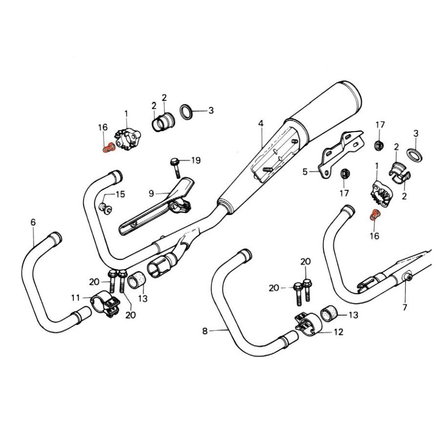 Echappement - Ecrou de collerette - (x1) - M6 90202-329-000