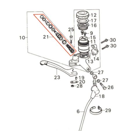 Service Moto Pieces|Frein - Maitre cylindre - Avant - kit de reparation - GL1000 (gl1) - 45530-371-005|Freinage|54,90 €