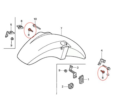 Garde boue - vis de fixation (x1) - M6 x11