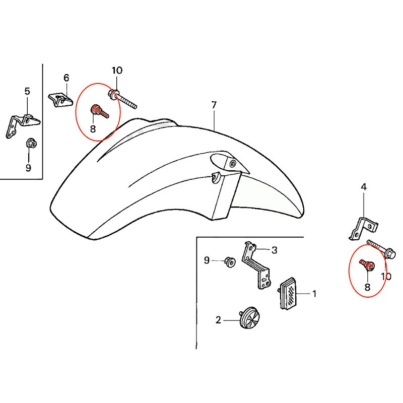 Service Moto Pieces|Garde boue - vis de fixation (x1) - M6 x11|Vis BTR - DIN 912|4,86 €