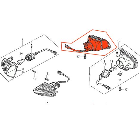 Service Moto Pieces|Clignotant  - Arriere Droit - VFR750 (RC36)|Clignotant|128,00 €