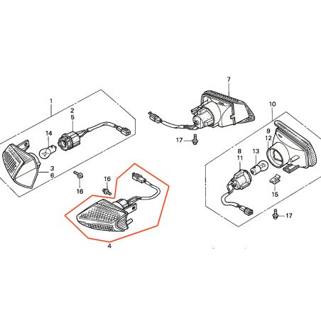 Service Moto Pieces|Clignotant  - Avant Gauche - VFR750 (RC36)|Clignotant|91,50 €