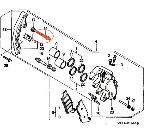 Service Moto Pieces|Frein - Etrier - Axe - Vis de reglage - |Etrier Frein Avant|33,00 €