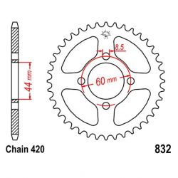 Service Moto Pieces|Transmission - pignon - JTR 563 - 14 dents|Chaine 420|13,50 €