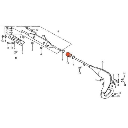 Moteur - joint intermediaire d'echappement - MTX50 18391-167-000