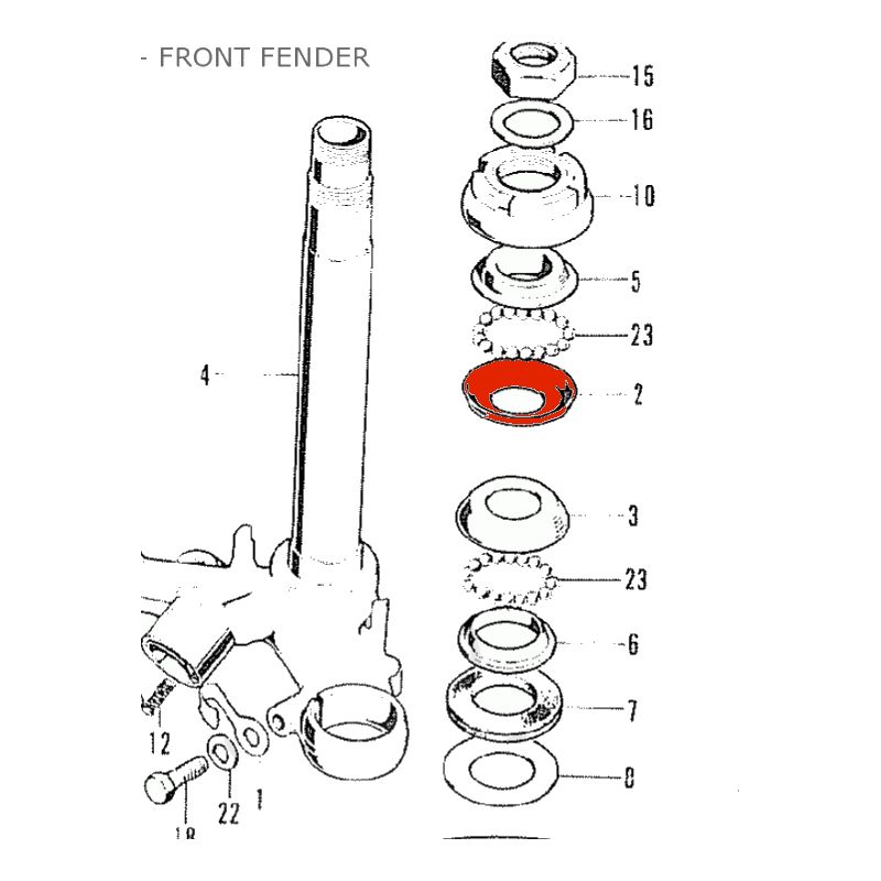 Service Moto Pieces|Direction - Bague - Cuvette - Roulement de direction - 50301-200-315 - 50301-268-000|1972 - CB 125 K5|18,90 €