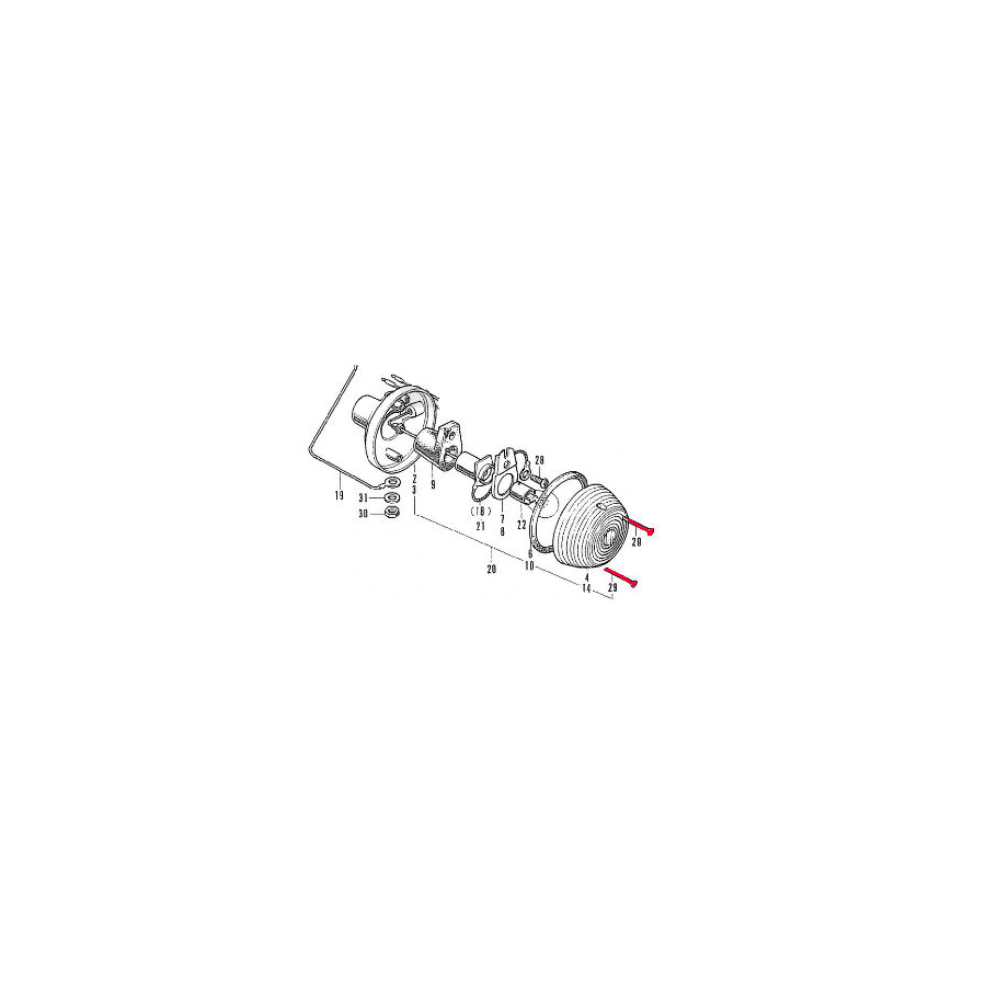 Clignotant - Vis de cabochon (x1) - M3x25 93700-030-250