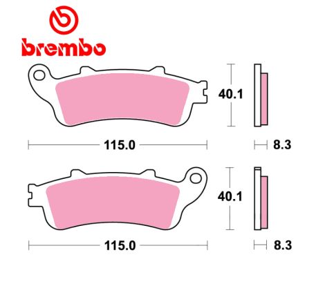 Frein - Jeu de Plaquettes - BREMBO - 07HO42SA, metal fritté