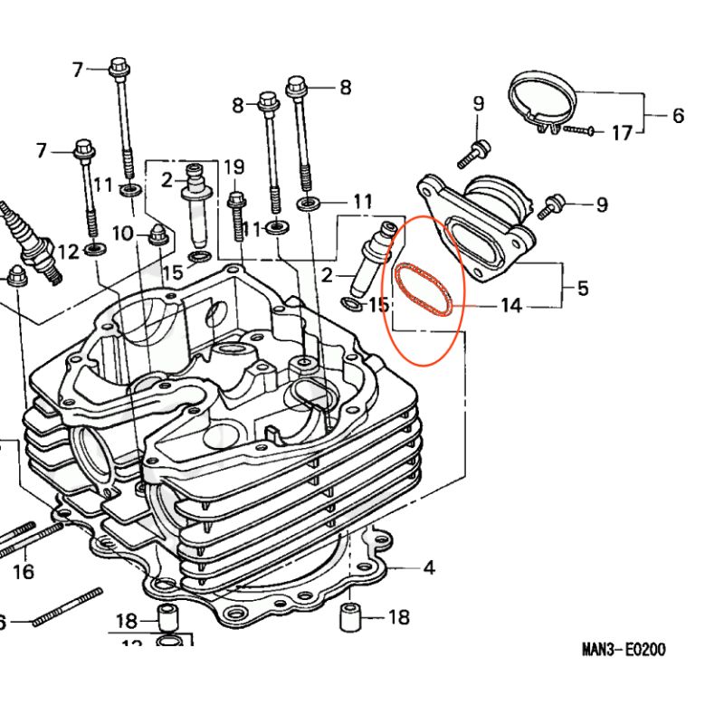 Service Moto Pieces|Pipe Admission - joint - NX650 (RD08)|Pipe Admission|11,90 €