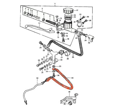 Service Moto Pieces|Frein - Durite aviation - Avant - XJ650 (80-85)|Durite de Frein|97,06 €