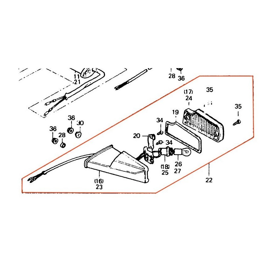 Clignotant - Arriere Gauche - CX400 33650-MC7-612