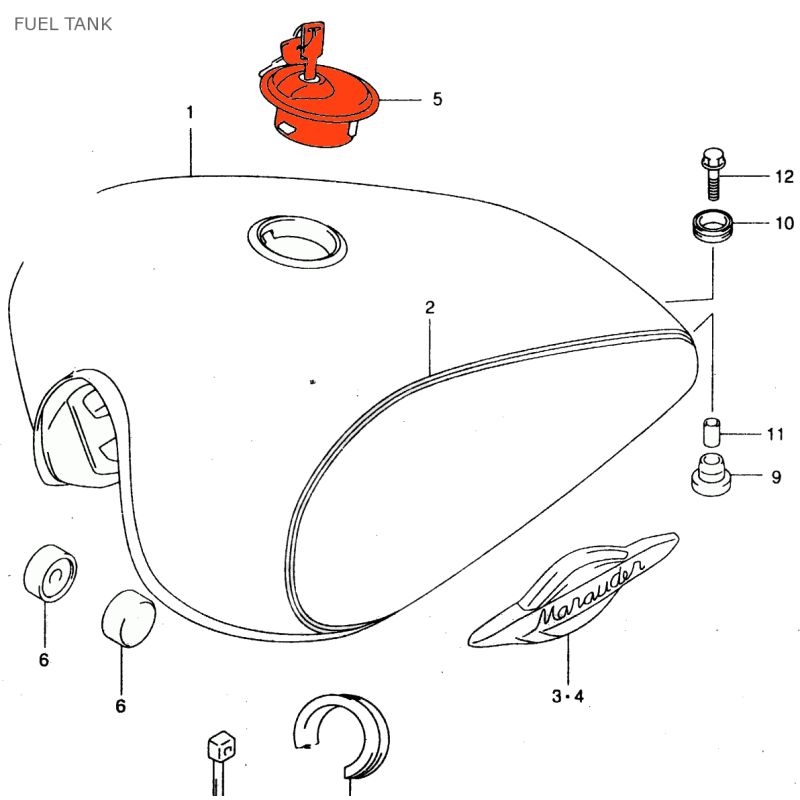 Service Moto Pieces|Reservoir - bouchon a clef - 44200-12870 - GZ125|Contacteur a clef|150,00 €