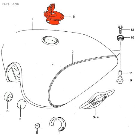 Reservoir - bouchon a clef - 44200-12870 - GZ125