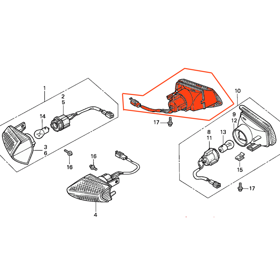 Clignotant - Arriere Droit - VFR750 (RC36) 33600-MT4-611