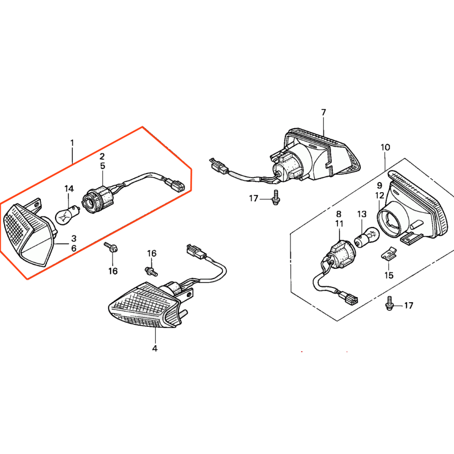 Clignotant - Avant Droit - VFR750 (RC36) 33400-MT4-611