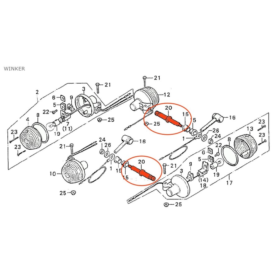 Clignotant - support de fixation - (x1) - Arriere - CX500 ..... 901...