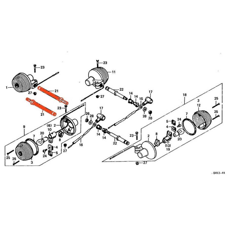 Clignotant - Axe de fixation - Avant / Arriere 90154-413-003