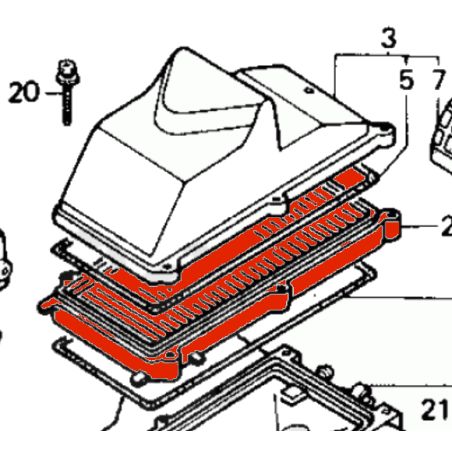 Service Moto Pieces|Filtre a air - Origine - vf750c - RC28|VF750 C - Super Magna - (RC28)|74,00 €