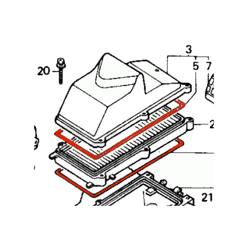 Service Moto Pieces|Filtre a air - joint de filtre - Origine - vf750c - RC28 - (x1)|VF750 C - Super Magna - (RC28)|5,95 €