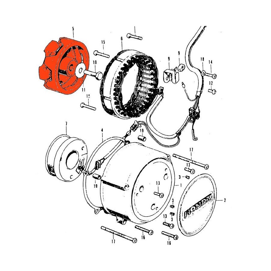 Alternateur - Rotor - CB500K - CB550K 31101-404-831